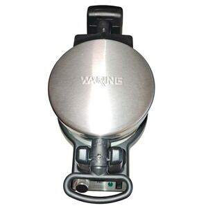 Waring Professional WWM450PC Round Belgian Waffle Maker Rotating Works Tested
